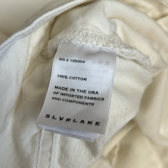 NWT SLVRLAKE London White Destructed High Rise Straight Leg Jeans $285 size 25 - Picture 8 of 16